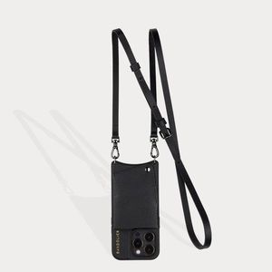 Bandolier Emma Pebble Leather Case Crossbody in Black